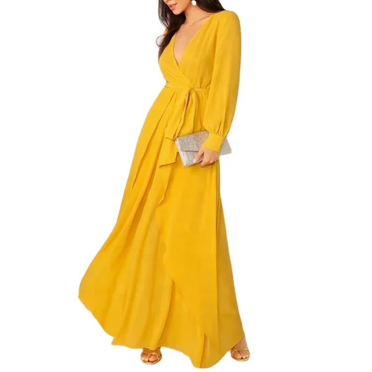 Женское шифоновое платье-макси с оборками, повседневное элегантное платье на лето, 2021