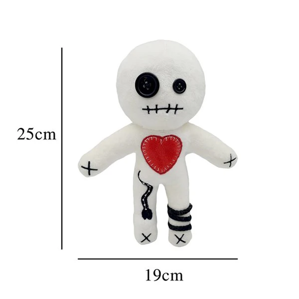 3167 10 Inch Creative Cartoon White Plush Voodoo Doll Halloween Home Decor Stuffed Toy Kids Gifts Voodoo Plush Doll