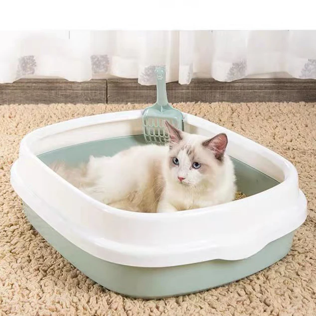 
Factory wholesale price Plastic cat litter pan high quality cat litter box with scoop 