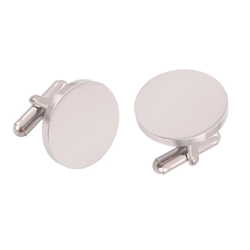 High Quality Stainless Steel Classic Mirror Polished Cufflinks Blanks Engravable Cufflinks for Men Wedding Business