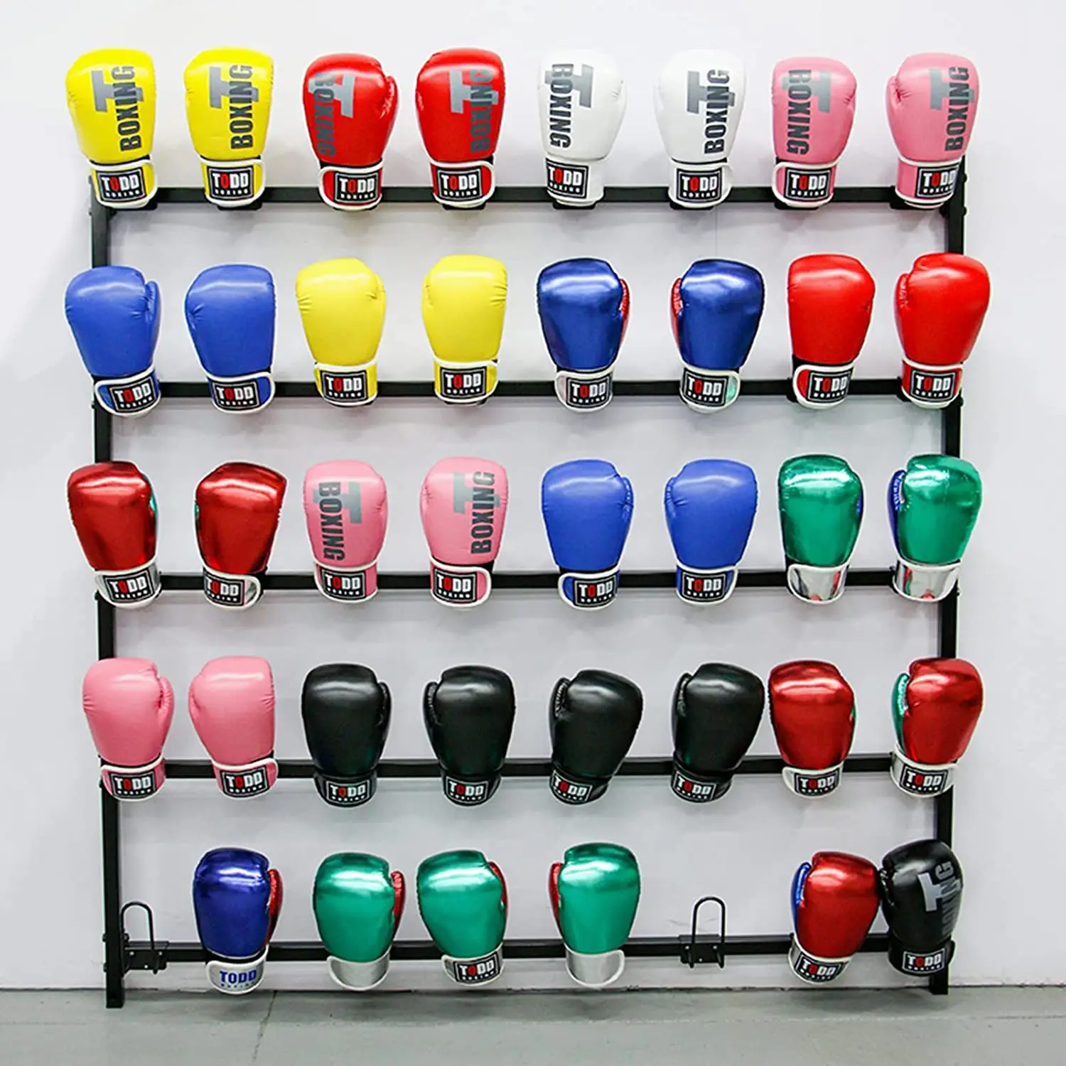 Wall Mounted 5-Tier Metal Glove Storage Rack Gym Boxing Glove Holder Display Stand Organizer