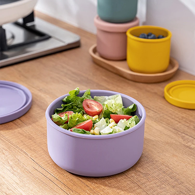 Профессиональное производство, Мини Круглая Коробка для свежести, пищевой силиконовый Ланч-бокс с крышкой