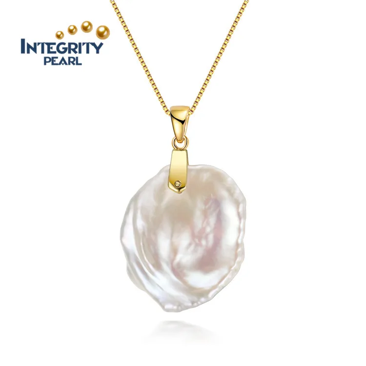 Natural pearl pendants 15-20mm big size keshi single pearl pendant