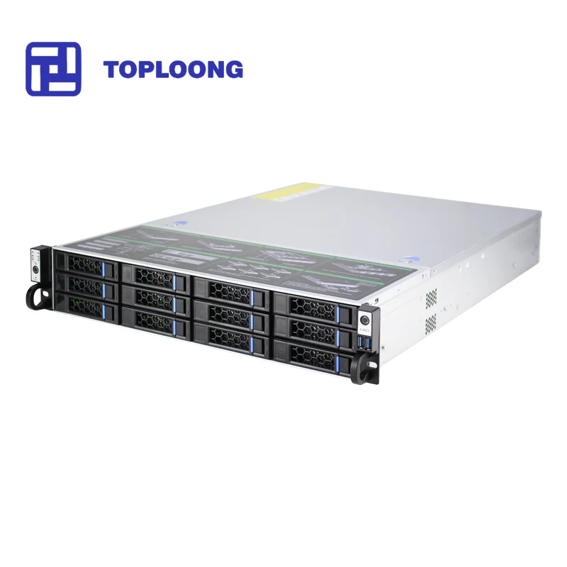 2U 12 HDD Bays Date Hot Swap Server 6Gb Mini SAS Chassis PC Nas Storage Server  Case ITX Motherboard