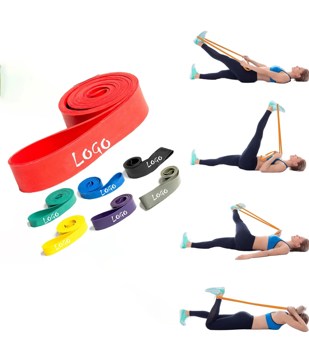 Fitness Workout Equipment Exercise Gym Strength Latex Resistance Bands