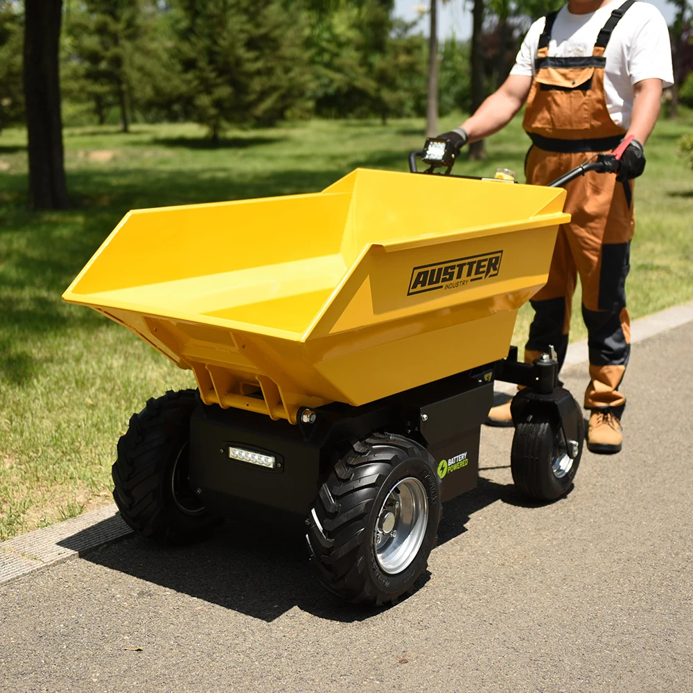 AUSTTER Farm Mini Barrow Small Dump 500KG/800KGTruck Mini Dumper Electric Mini dumper with High Endurance and Stability