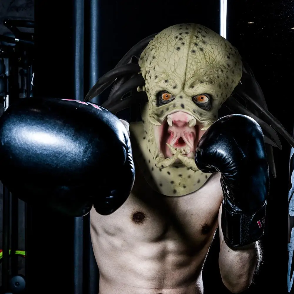 
Molezu Horror Predator Cosplay Head Mask Alien Martian Scary Latex Monster Pary Mask for Halloween Occasions 