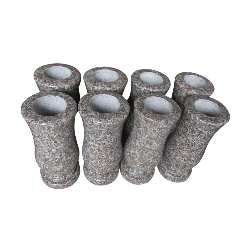 Cheap Chinese Granite Stone Colors Cemetery Flower Vase for Tombstones