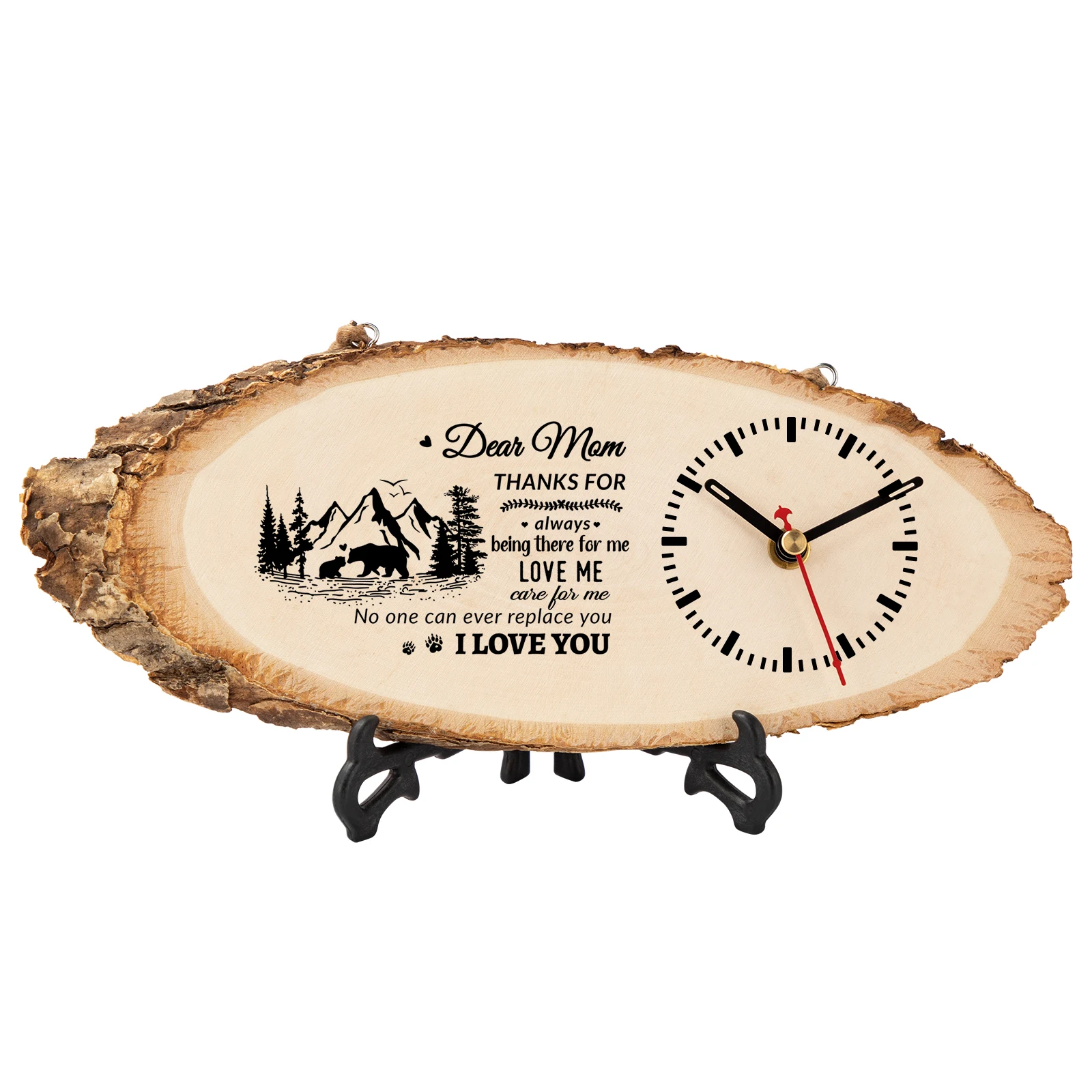 Mothers day wholesale gifts Birthday gifts to Mom desk clock supplier home decorative diy table clocks wooden bed side clock