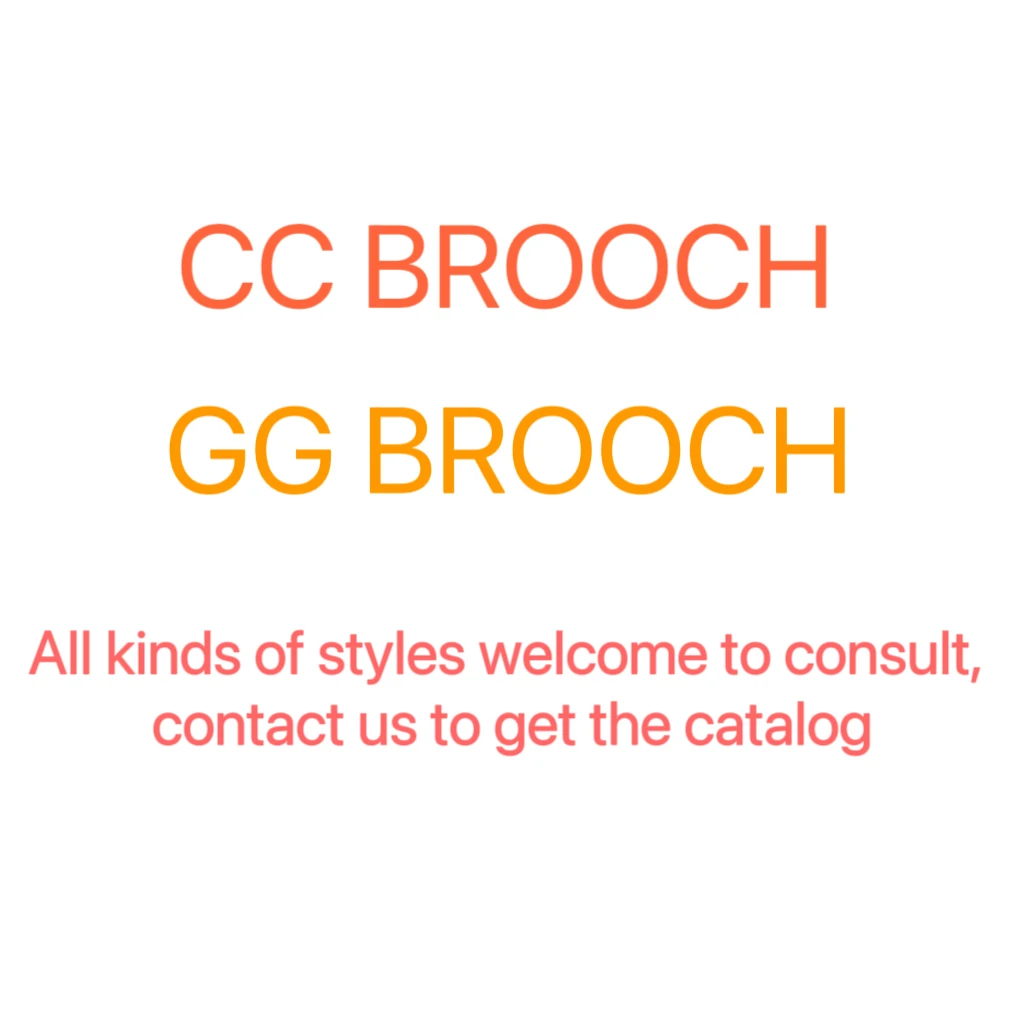 Hot Selling Fashion Luxury Famous Brand Designer Jewelry Gold Plated Double G CC Designer Brooch For Women