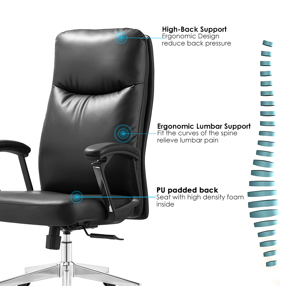 luxury Executive Ergonomic Office Chairs Lift Function Leather  Best PU Leather Office Furniture Chair