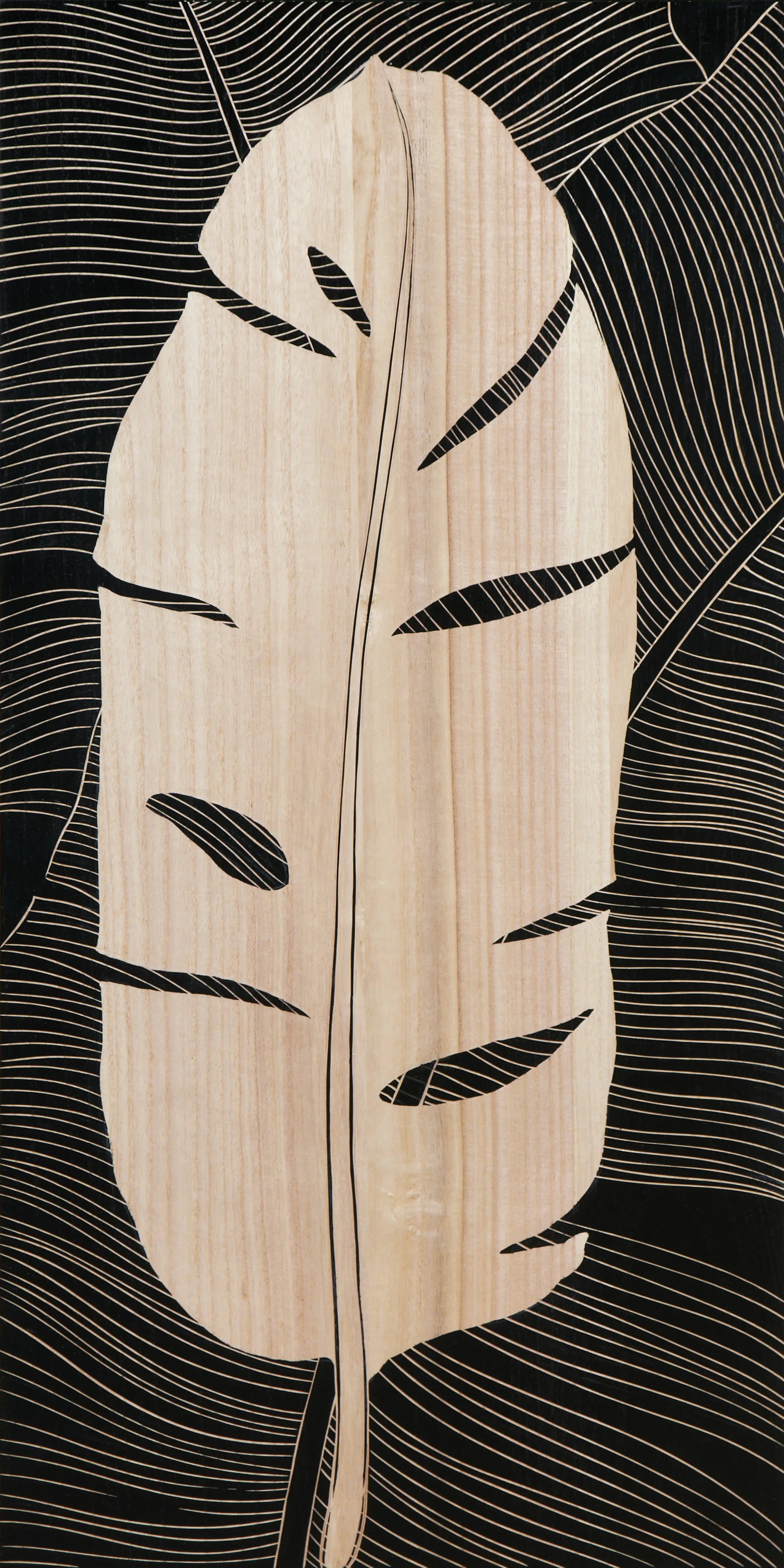  HOMEPAINT перья Carvings черный фон натуральный деревянный цвет Художественный Ручной Работы настенный художественный Декор для