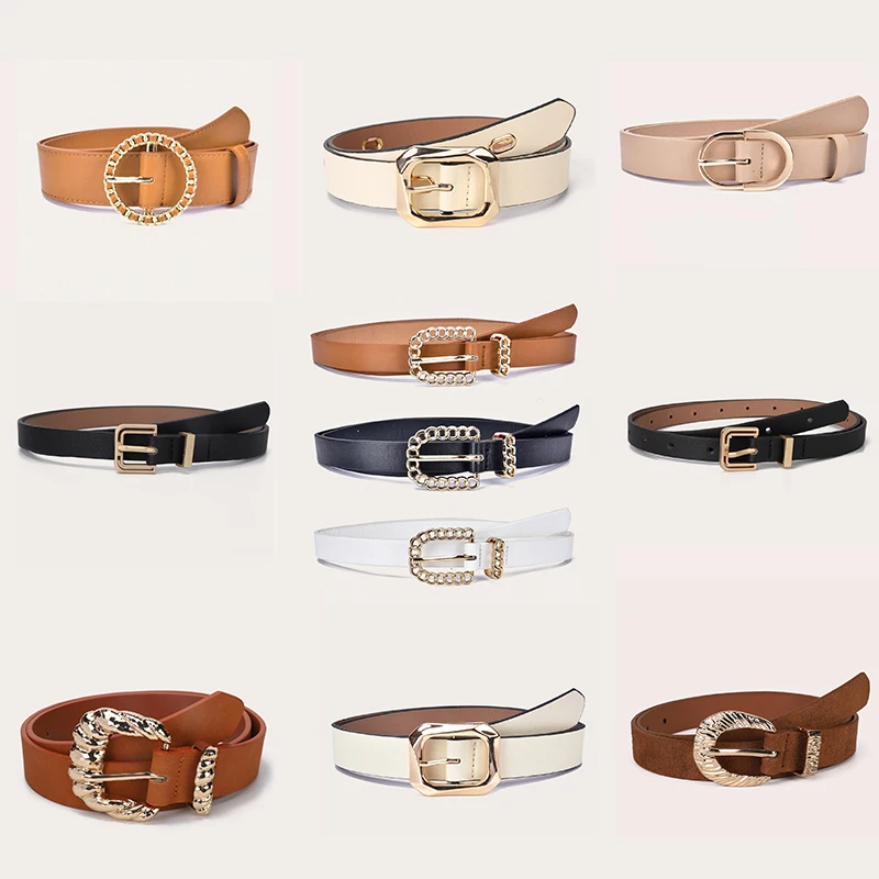 High Quality new design fashion PU leather leather belt women ladies belt waistband for Jeans Pants Dress