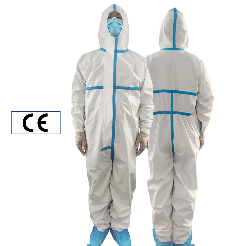 CE Certificate Medical Disposable Protective Clothing Suit Breathable with Hooded and shoes cover