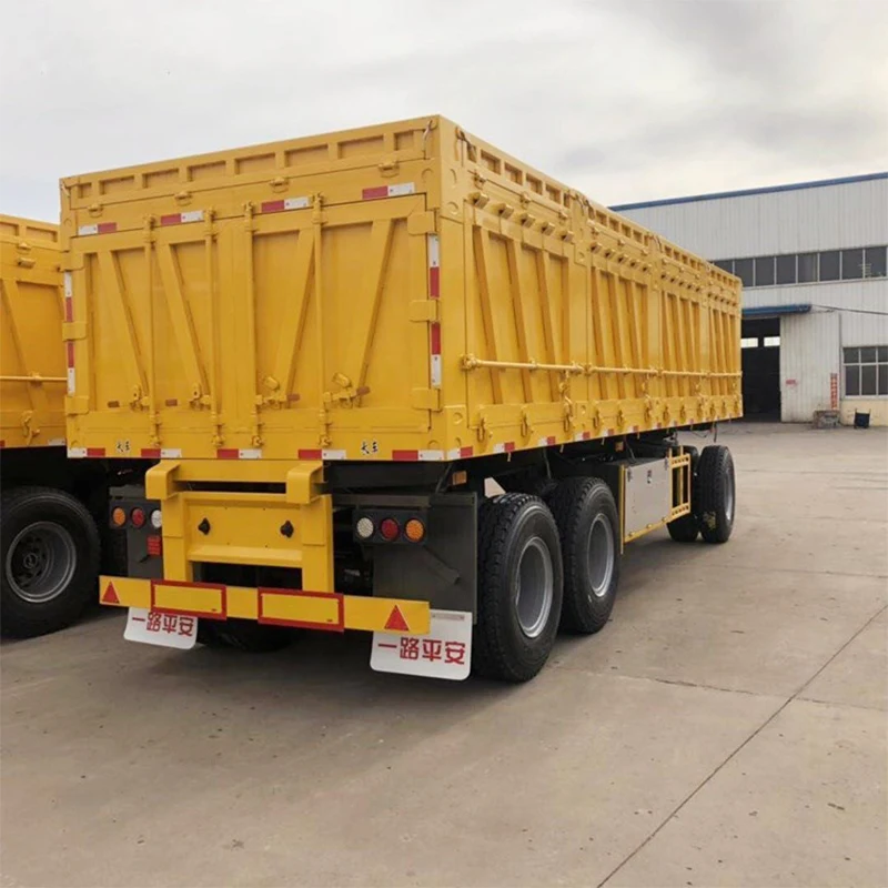 2 axles 3 Axles 20ft 20 Tons Drawbar Cargo Fence Semi Trailer Full Trailer Drawbar Side Dump Full Trailer