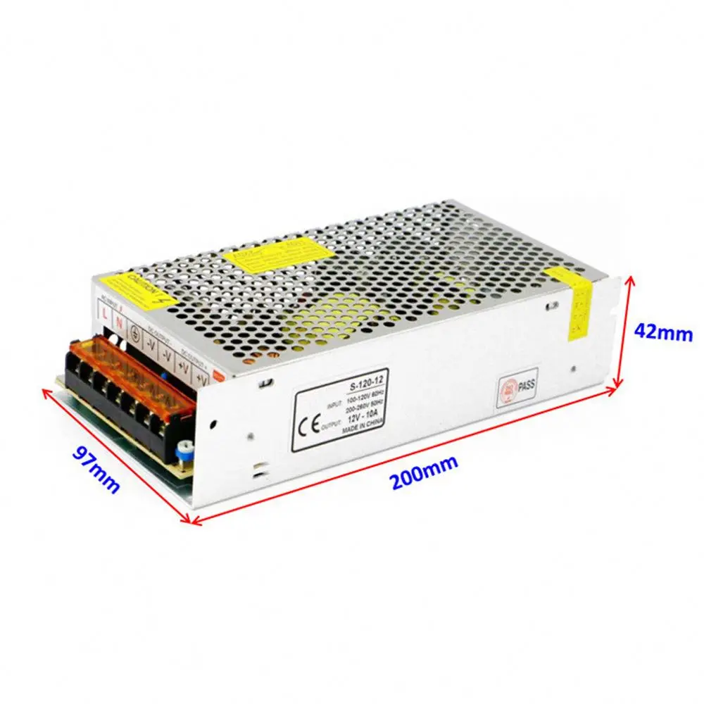 Импульсный источник питания светодиодного табло на din-рейку 120W 12V 10A LED адаптер переменного тока в постоянный D c импульсный светодиодный драйвер S-120-12