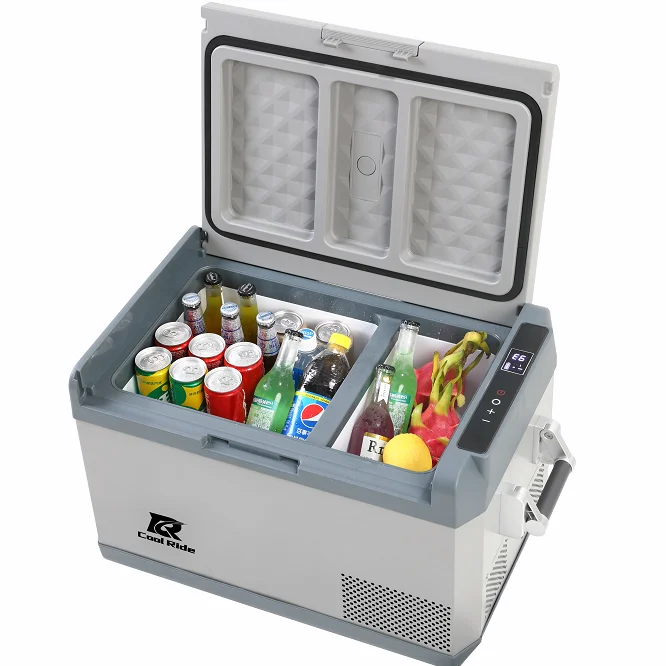 CoolRide 46L ProS Portable Refrigerator, Multi-directional Lid, Dual USB & DC 12/24V, AC 110-240V,   Home & Car Use