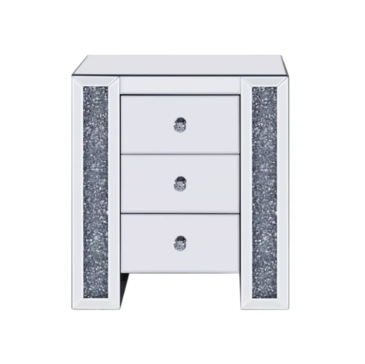 Мебель с измельченным бриллиантом, Серебряный Кристалл, 3 ящика, комод, зеркало, тумбочки, прикроватный столик