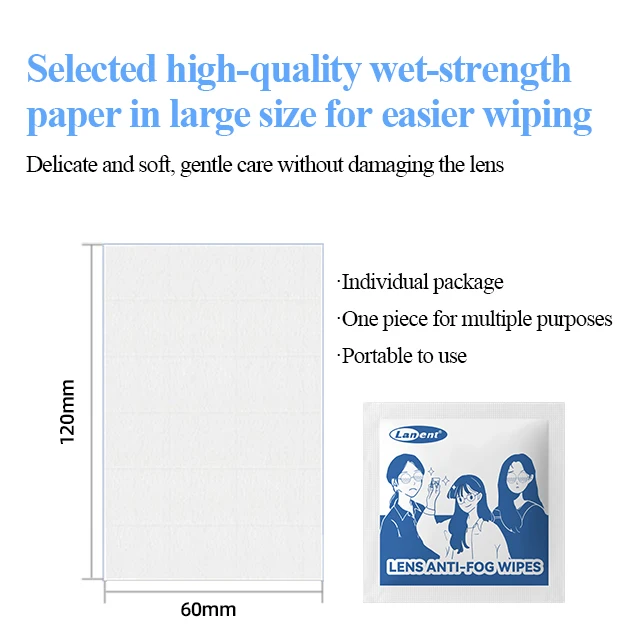 Customizes Lens Anti-fog Wipes Pre-moistened Individual Package Glasses Anti-fog Wipes Used in Winter for Glasses Lenses Camera