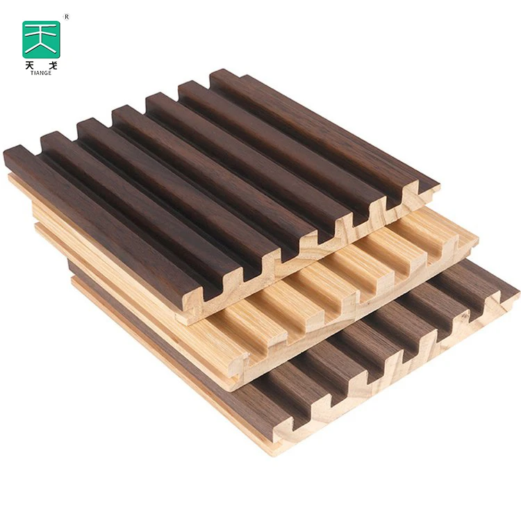 TianGe Villa Wall Decor Manufacturers Vertical Wooden Slats Pine Wood Fluted Panels