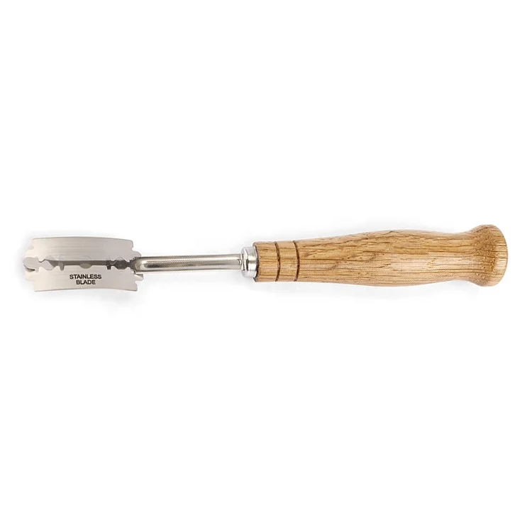 Durable wooden handle curved french danish whisk knife knives stabilizer scoring baking tool set dough scraper bread