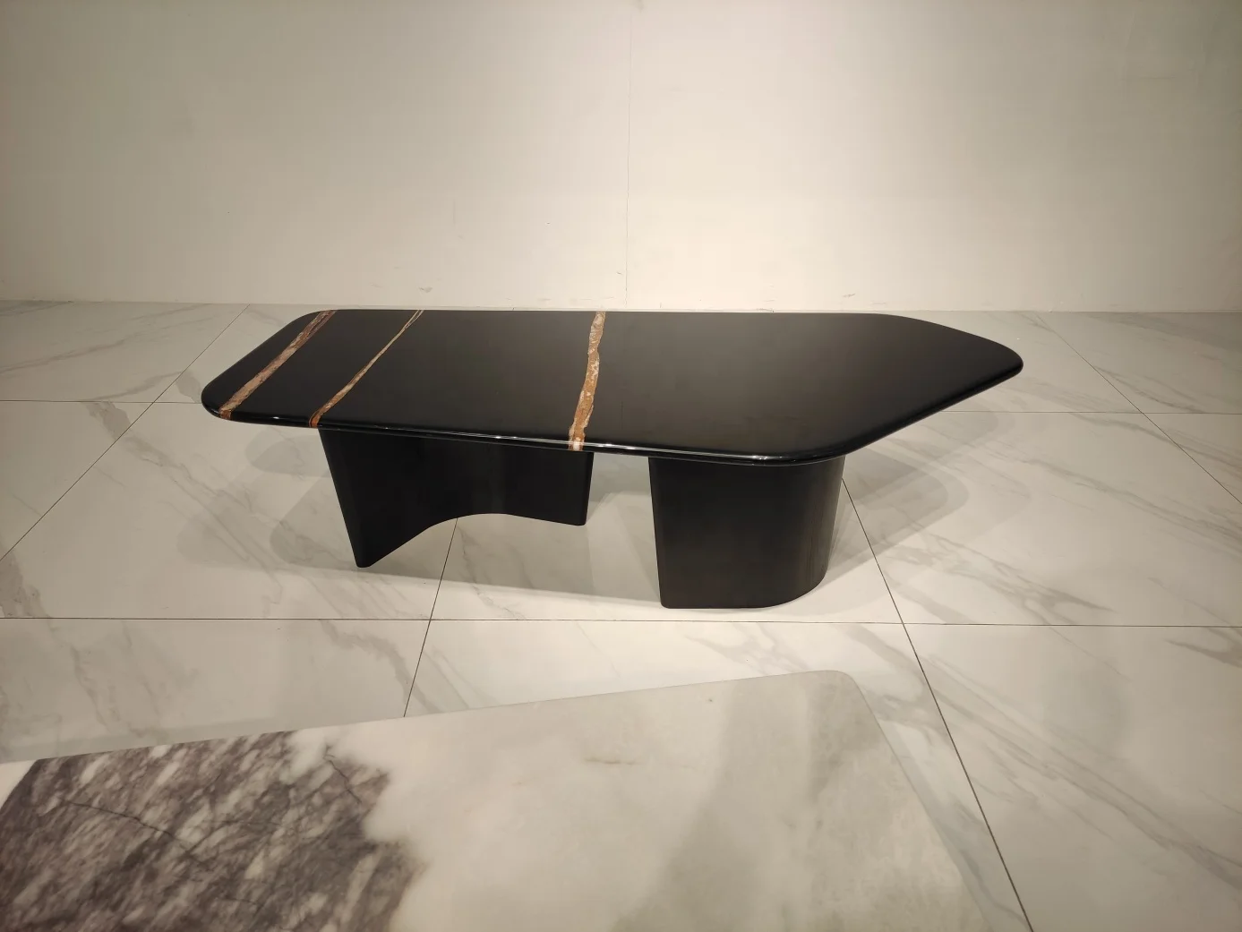 Italian Creative Modern Design Living Room Furniture Office Wooden Base Irregular Shape Marble Top Luxury Center Coffee Tables