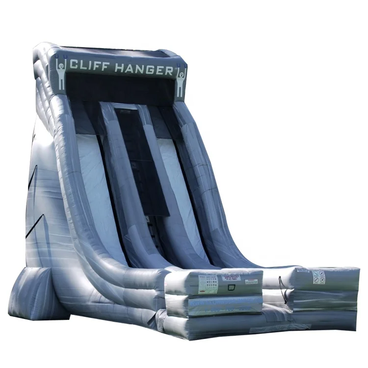 27-футовый надувной подвесной двойной передвижной слайд, серый тяжелый надувной замок, детский надувной батут, сухая горка для продажи