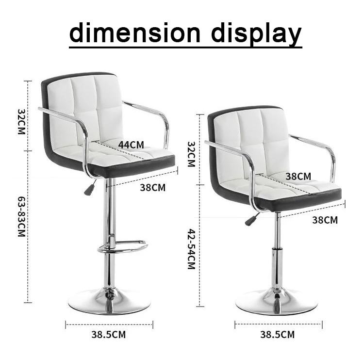 Adjustable Leather Bar Stool with Footrest Hot Sale Short Back Swivel Metal luxury Mexico Kitchen Style Packing Furniture Color