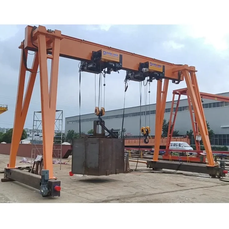 10 ton 16  Europe style single girder beam 12.5  15 ton gantry crane overhead EOT crane  in Seaside workshop
