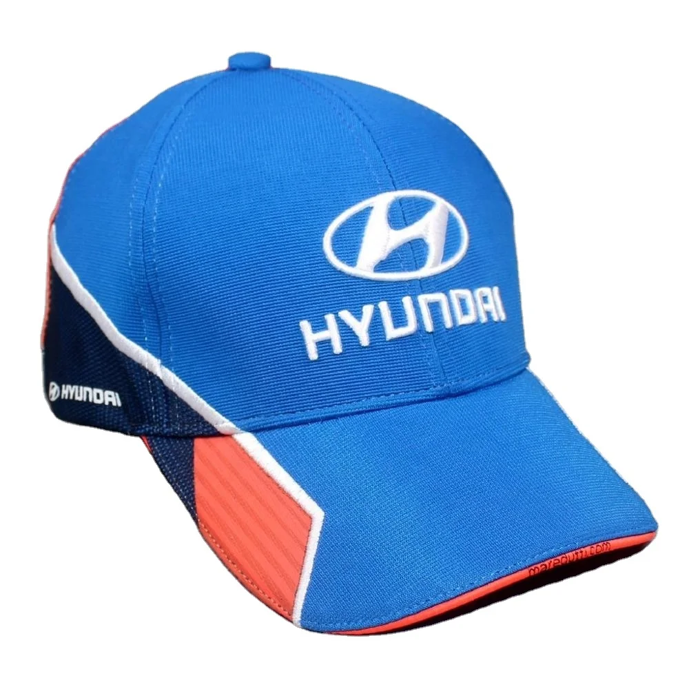 
100% Polyester Spandex Ottoman Racing Car Brand Baseball Cap Royal Color High Quality Hat 