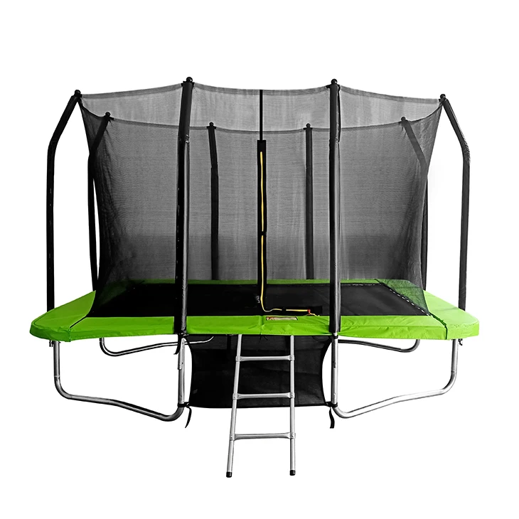 TUV Certified 15 Ft Rectangle Trampoline With Safety Enclosure Outdoor Jump Rectangular Trampoline For Kids Adults