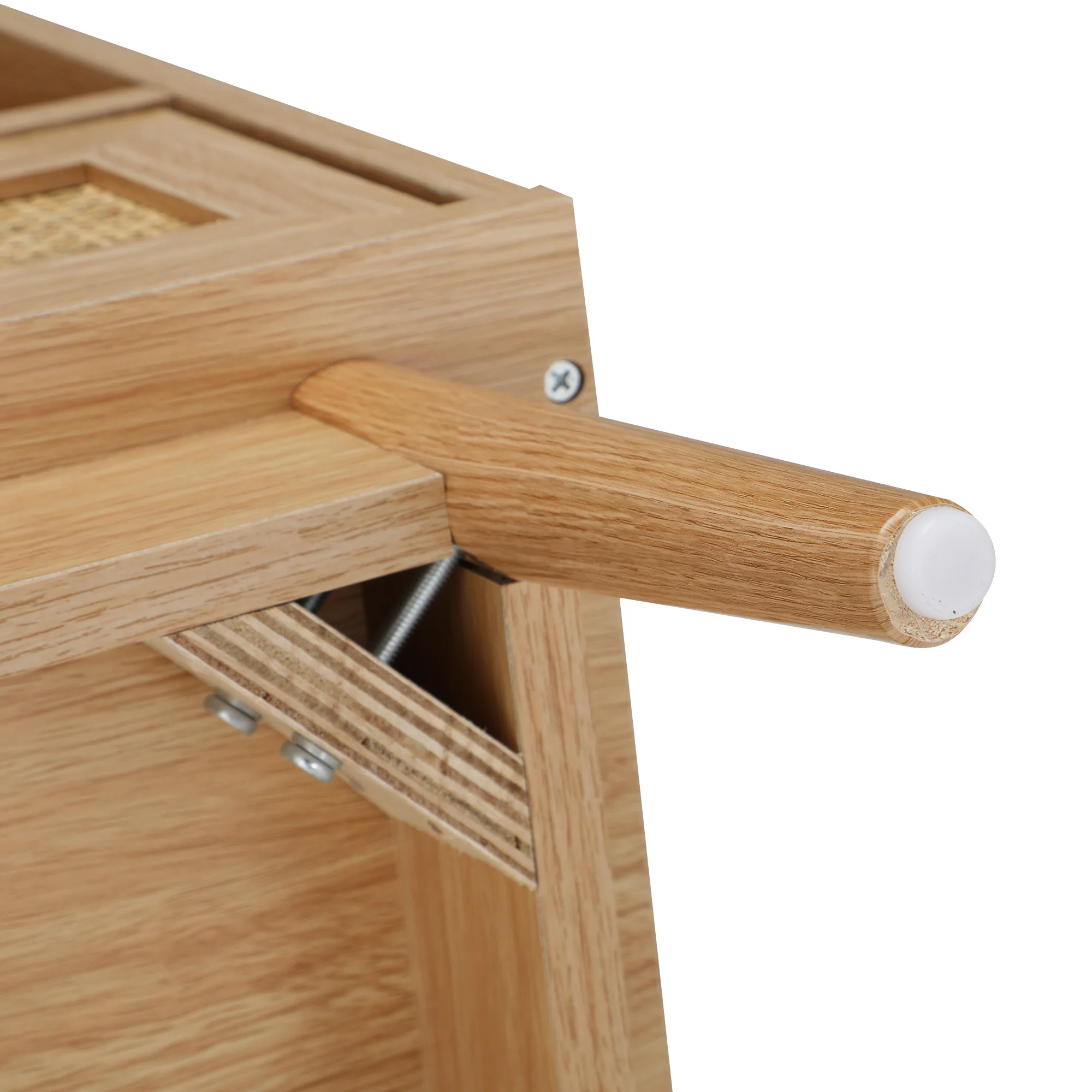 modern nightstands bedside table with open space and 1 rattan drawer furniture for bedroom and living room