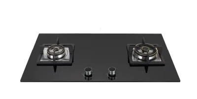 Black Burner Gas Stove with Mirror Finish Flat Shape Cooking Appliance