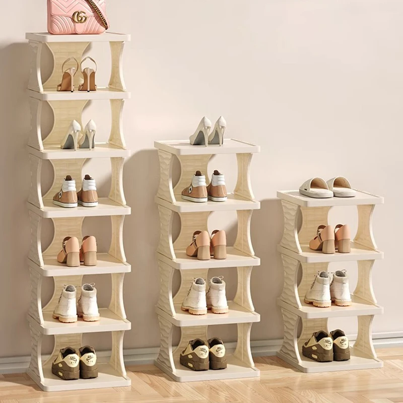 Diy Simple Shoe Rack Multi-layer Plastic Easy To Assemble Shoe Rack Storage Organizer Folded 3-9 Layer Shoe Racks for Closet