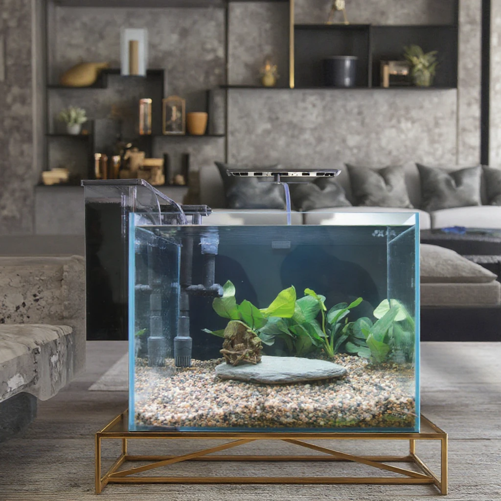 Customized Indoor Household Ultra White Glass Fish Tank Change-free Water Ultra white clear Glass Smart Aquarium Tank