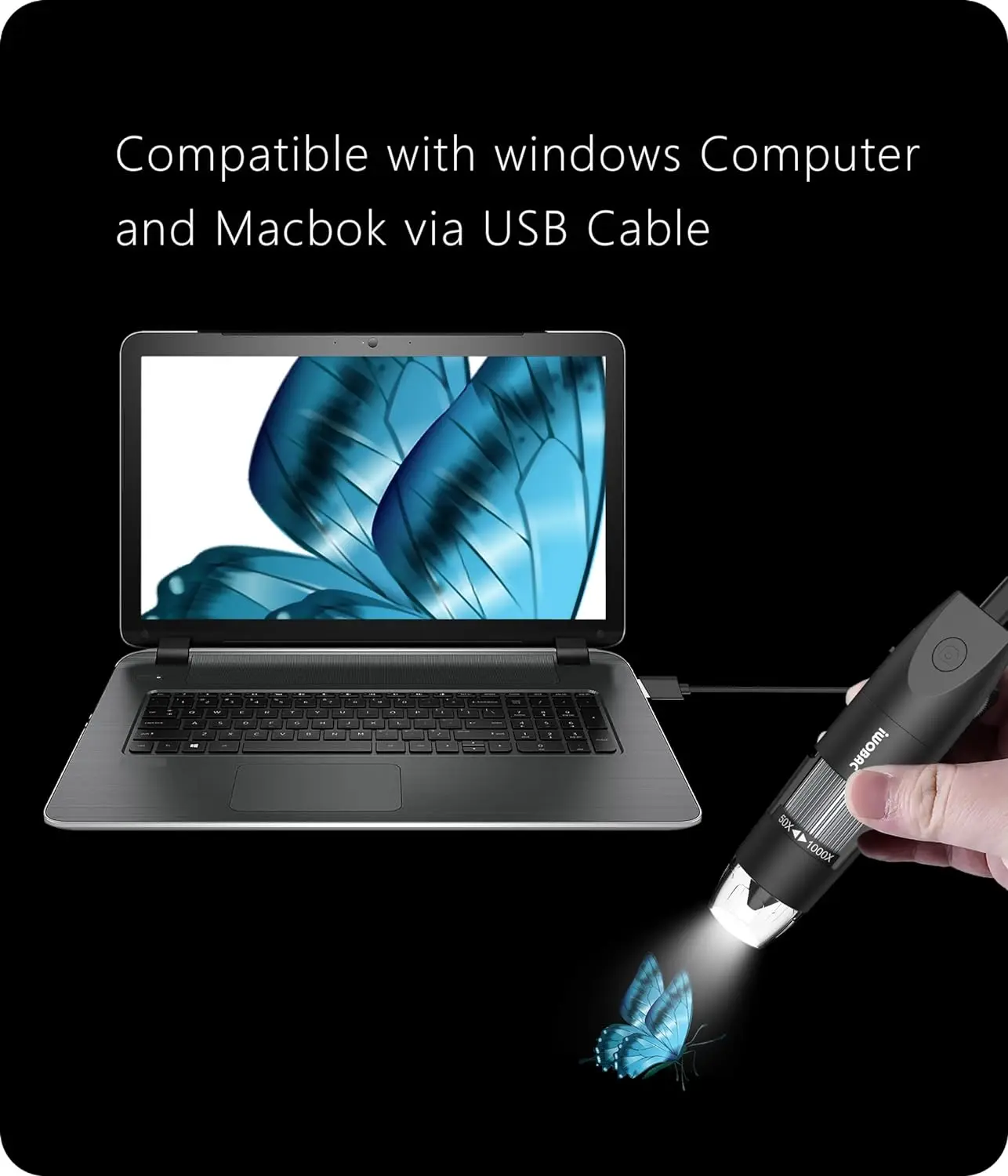 Multi-scene use WIFI portable microscope 50-1000X photography video macro observation manual maintenance play appreciation drawi