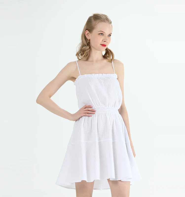 Модная одежда, оптовая продажа, Летние повседневные хлопковые Элегантные платья без рукавов для женщин