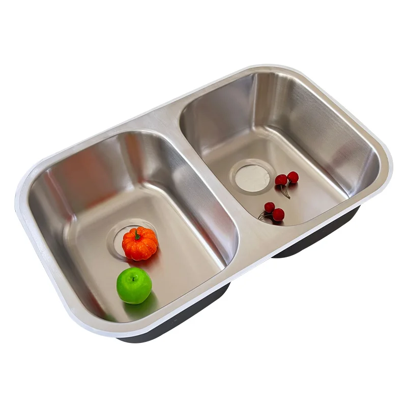 Современная кухонная раковина из нержавеющей стали 304 двойная