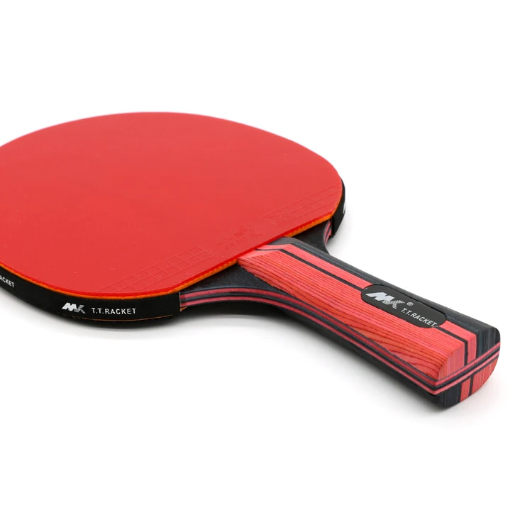 Customized Star Paddle 7 Layers Wood With Carbon Training Table Tennis Racket with Cartying Bag in Stock