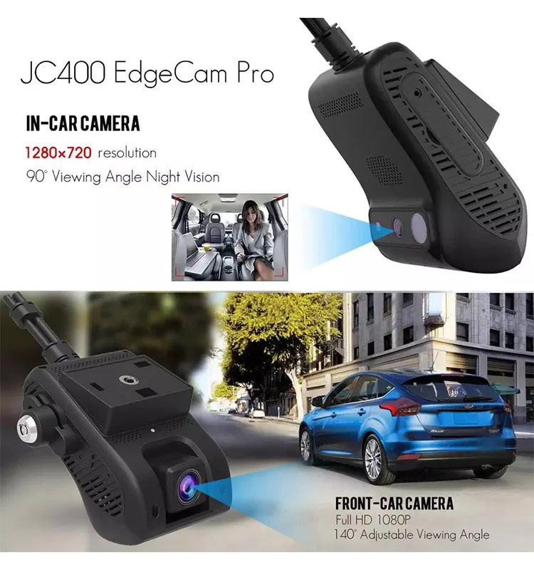Concox Jimi JC400P AI AiVision edegcam 4G DVR wifi hotspot dual lens front and inward cam 2 channel car camera dashcam 8