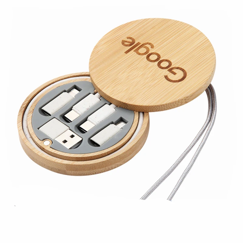 Custom New Year Christmas Business Gifts ECO  Case Retractable 6 in 1 Charge Cable Kit Type C Charging Cable For Iphone