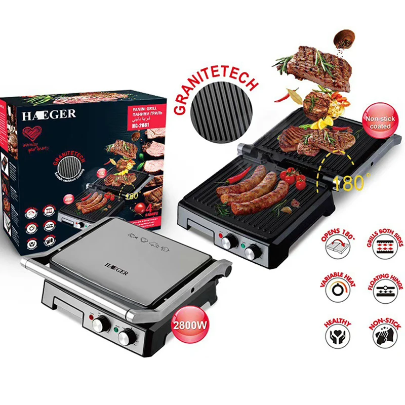 Household panini machine steak machine sandwich griller double-sided constant temperature iron plate barbecue machine