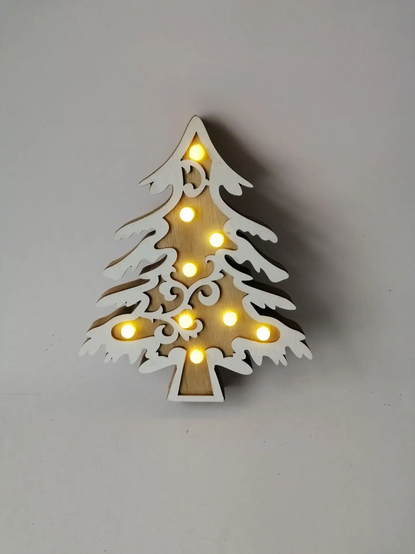 Used Christmas Decorations indoor Wooden Decorative LED Hanging Tree Pendant Lights