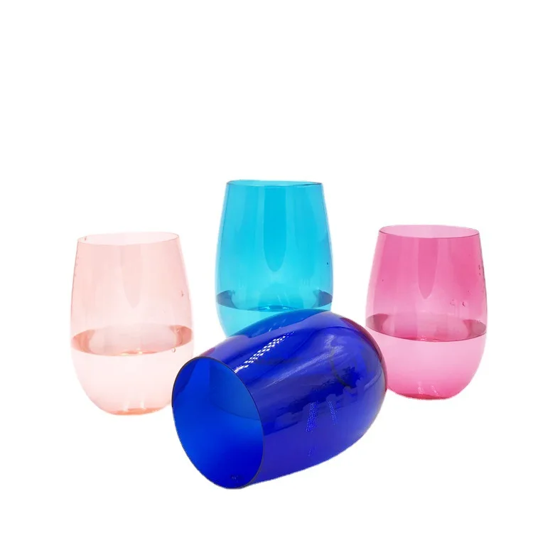 480ml Plastic Clear Wine Glass Unbreakable Drinkware Bottle Wine Glasses Drinking Glass Cup Bar Home Egg Cup Party Gifts
