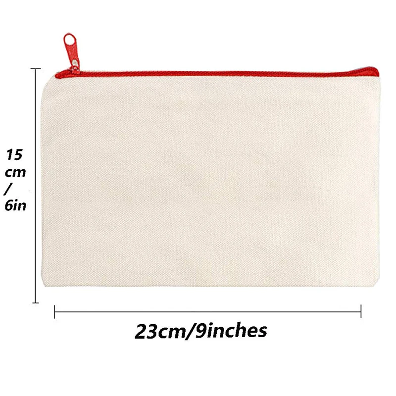 Top zip portable makeup bag cotton linen pouch fashion cosmetic bag with custom logo size color