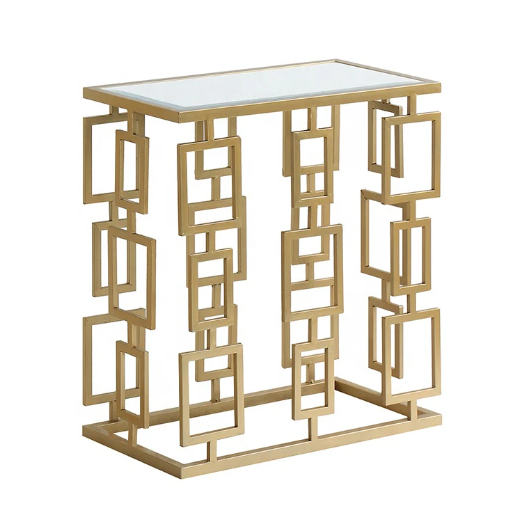 Living room furniture home metal mirror tea table coffee table shelf  cabinet