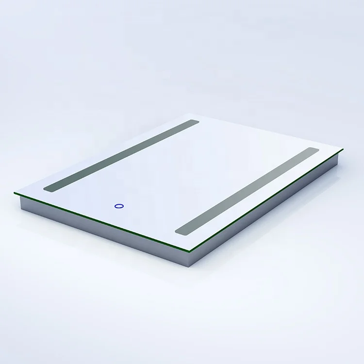 Frameless LED backlit Light Bathroom Mirror with Vertical Fronsted Line on both sides