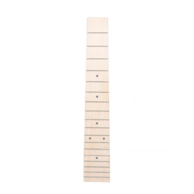 24 Inch Maple Wood Ukulele Fingerboard Fretboard with 18 Chrome Frets and Black Dot Fretboard