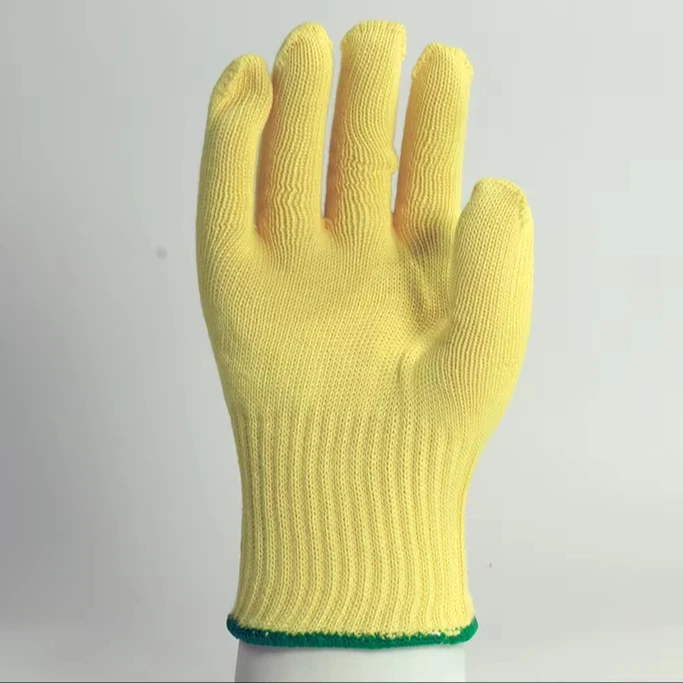 Grade 4 Yellow Work Safety Gloves Anti-Cut & Fireproof Cut-Resistant Aramid Heat-Insulated Hand Protection