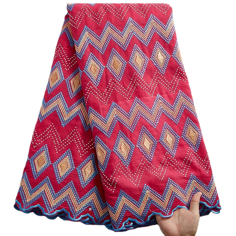 New Arrivals Dry Lace Fabrics African With Many Stones Swiss Cotton Voile Laces In Switzerland 5Yards For Nigerian Woman 2487